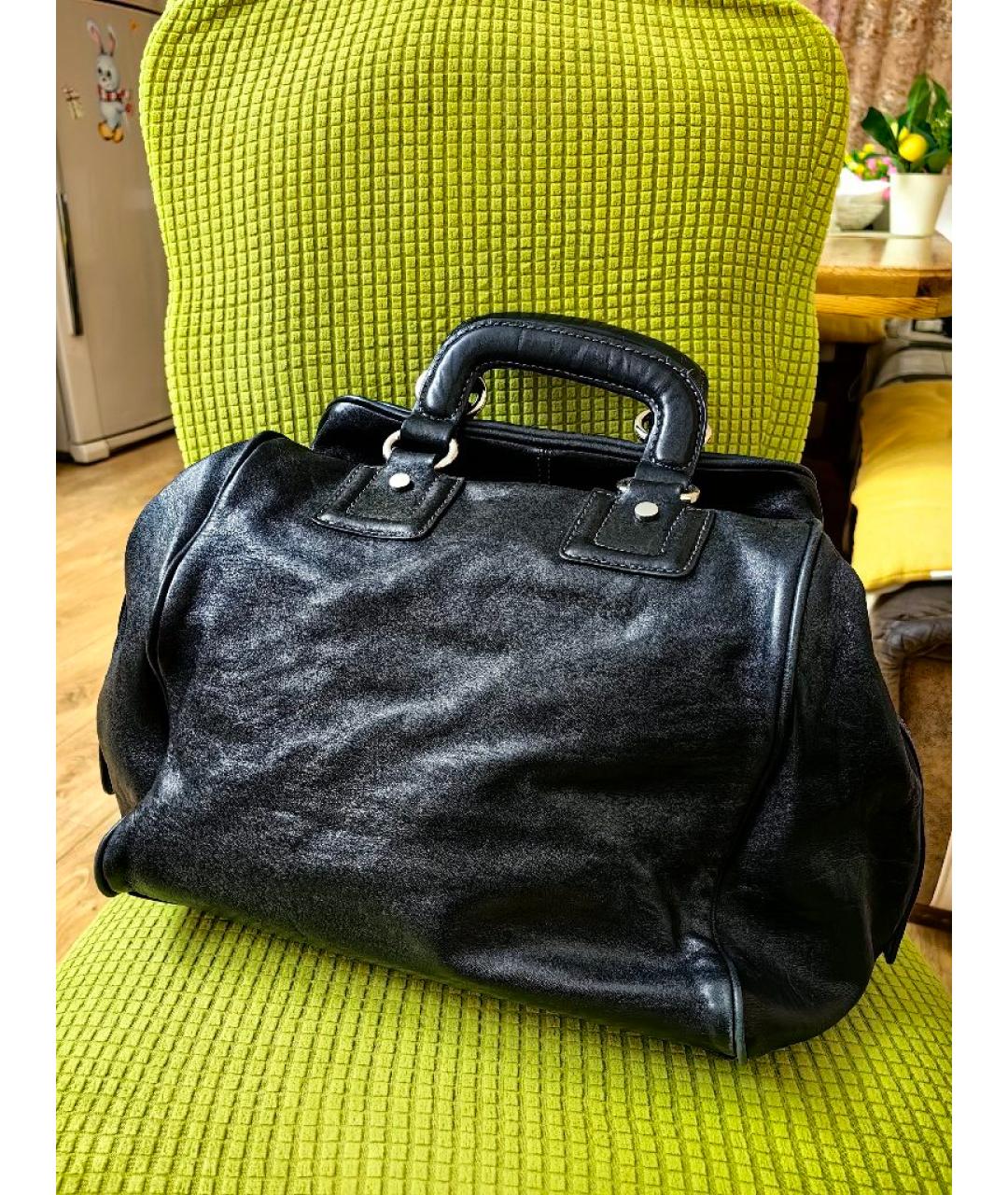 DOLCE&GABBANA Черная кожаная сумка через плечо, фото 3