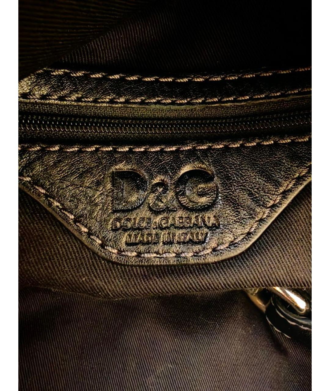 DOLCE&GABBANA Черная кожаная сумка через плечо, фото 6