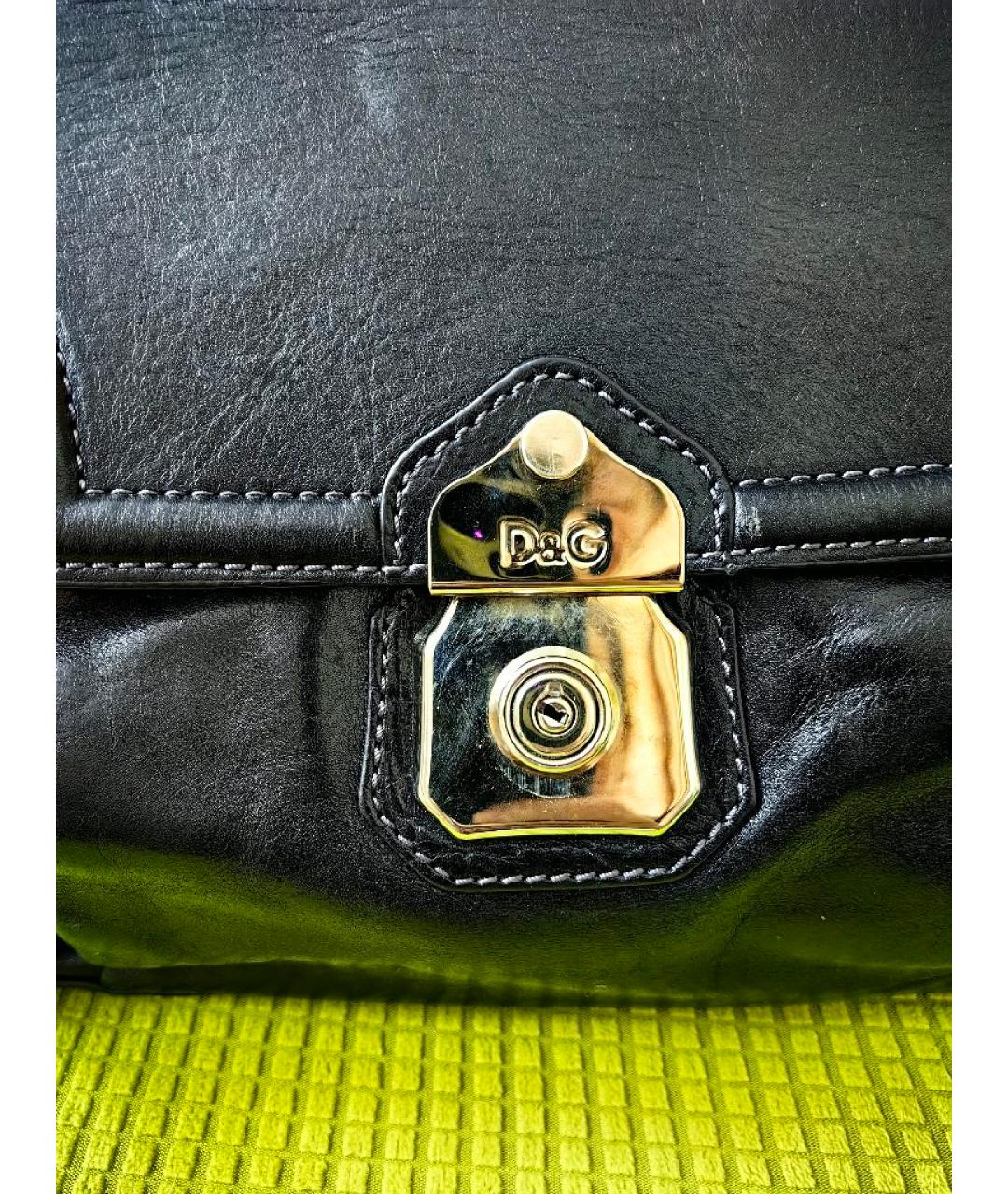 DOLCE&GABBANA Черная кожаная сумка через плечо, фото 9