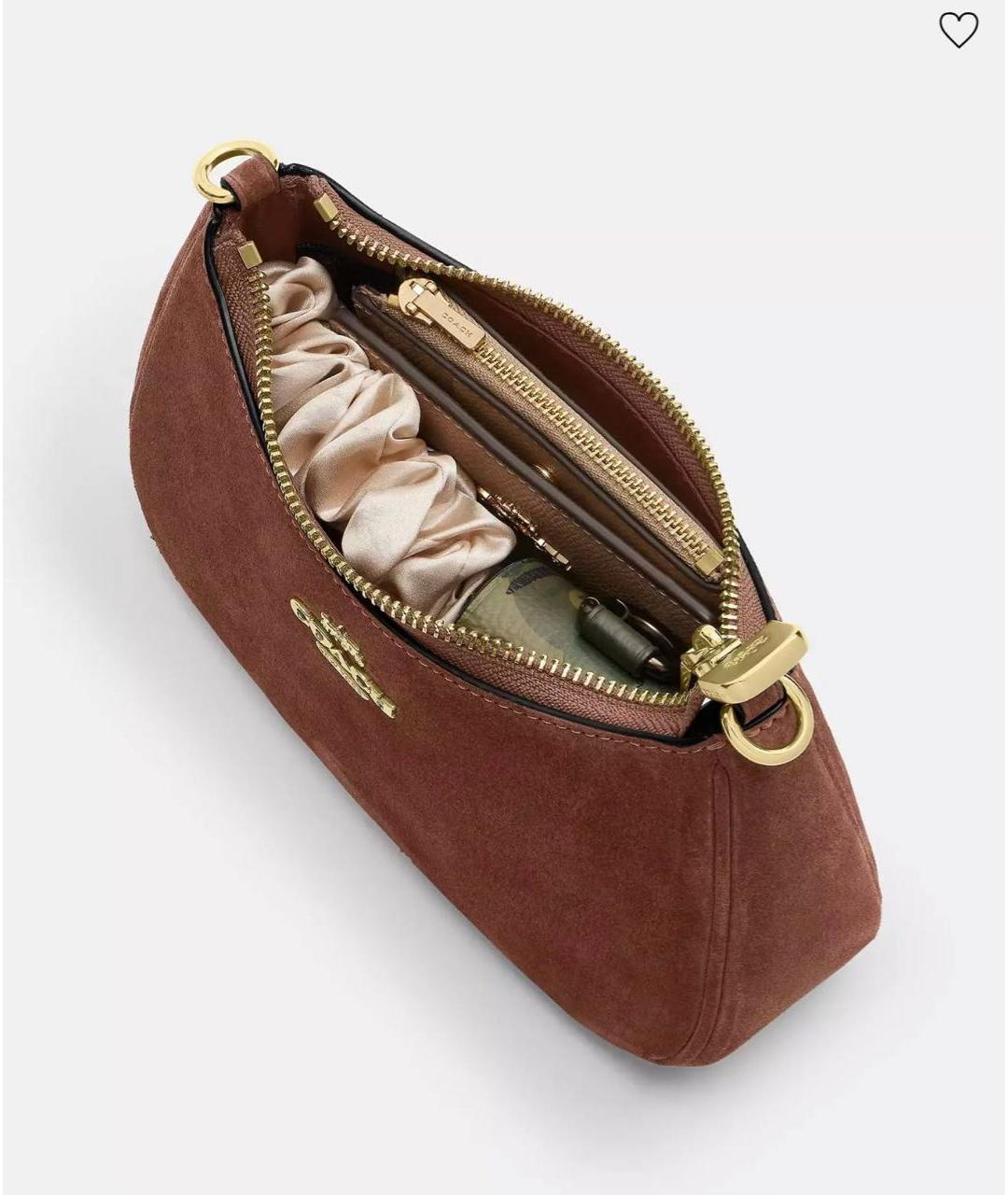 COACH Коричневая замшевая сумка через плечо, фото 3