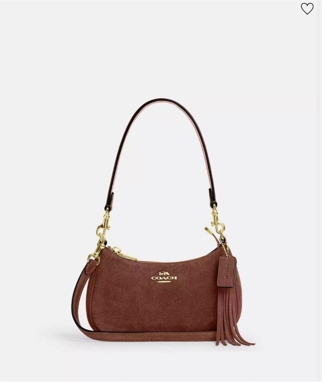 COACH Коричневая замшевая сумка через плечо, фото 6