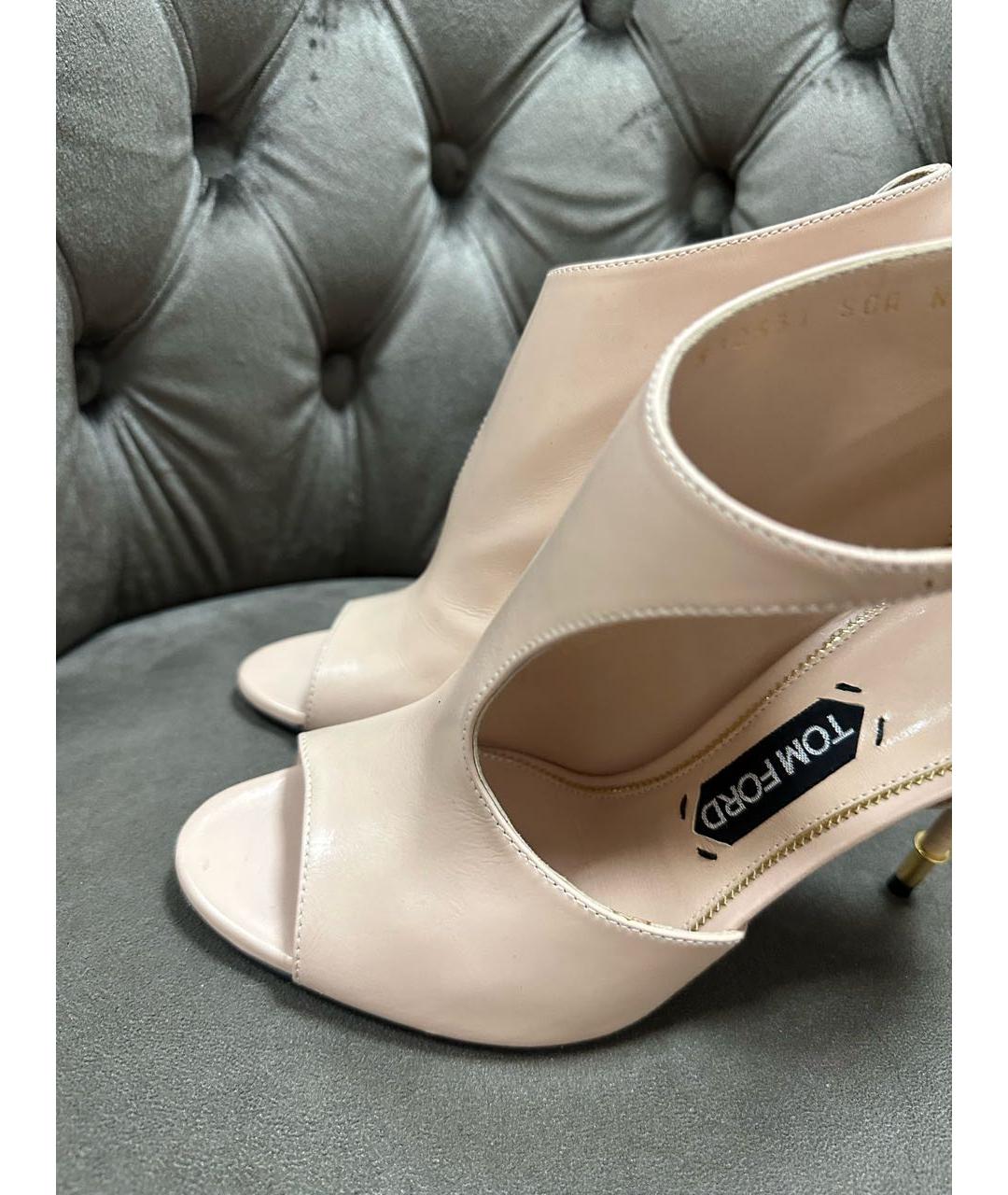 TOM FORD Бежевые кожаные босоножки, фото 2