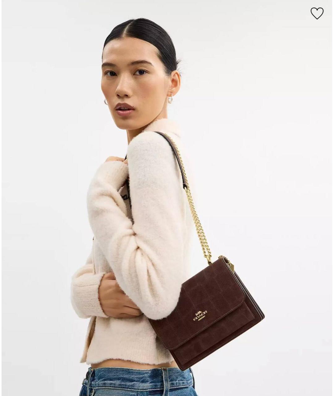 COACH Коричневая замшевая сумка через плечо, фото 2