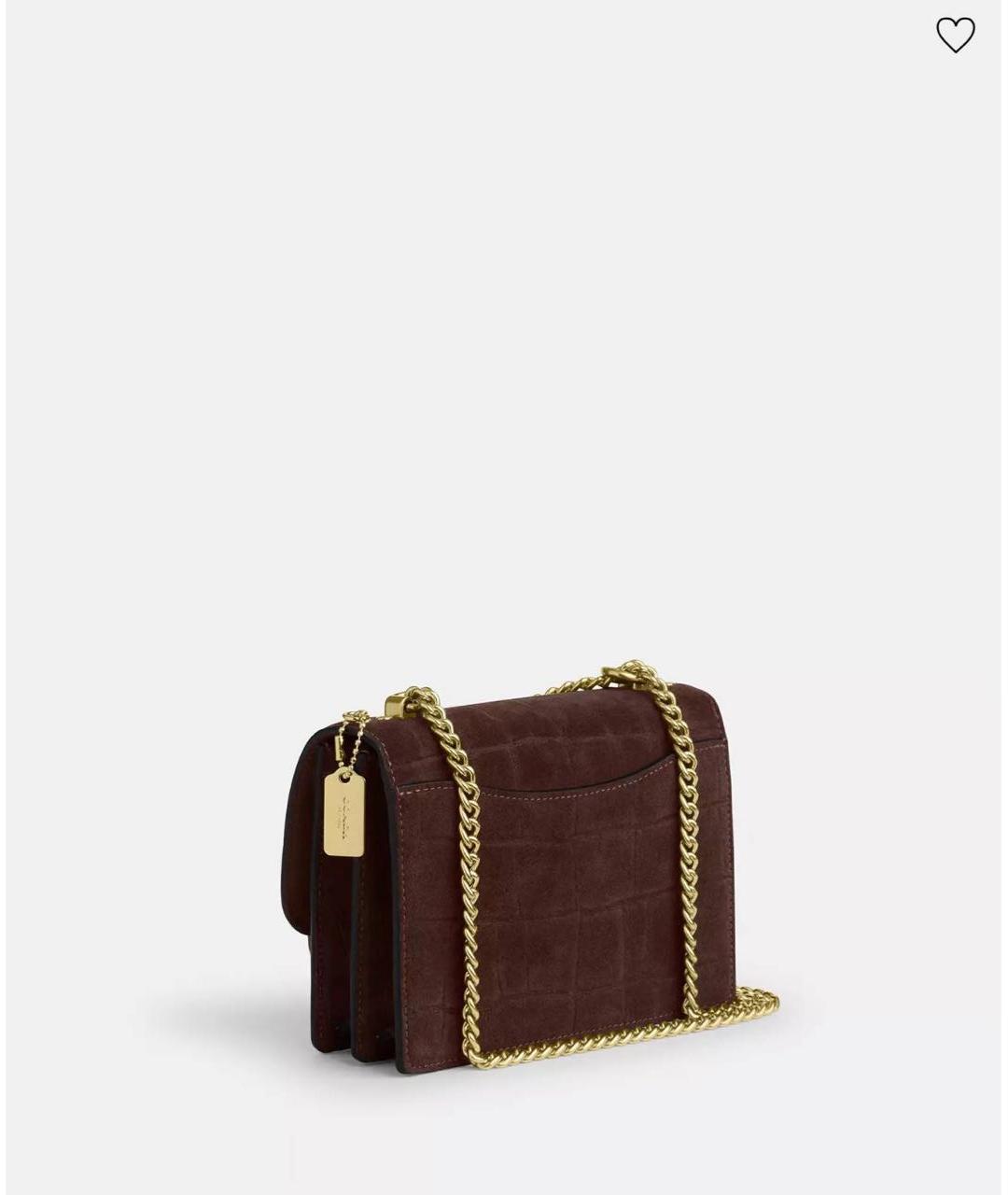 COACH Коричневая замшевая сумка через плечо, фото 5