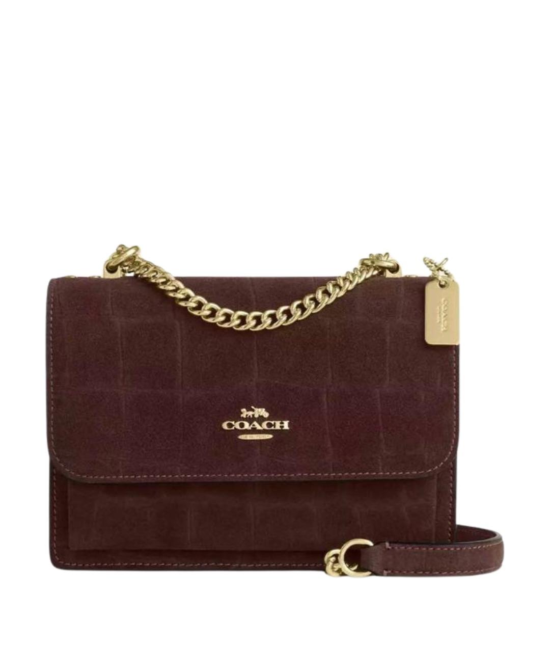 COACH Коричневая замшевая сумка через плечо, фото 1