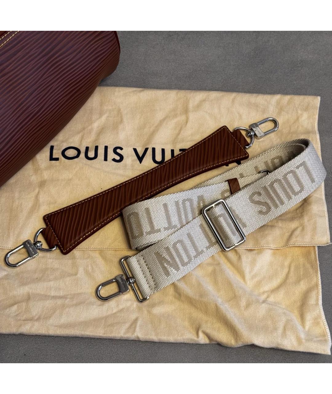 LOUIS VUITTON Коричневая кожаная сумка через плечо, фото 4