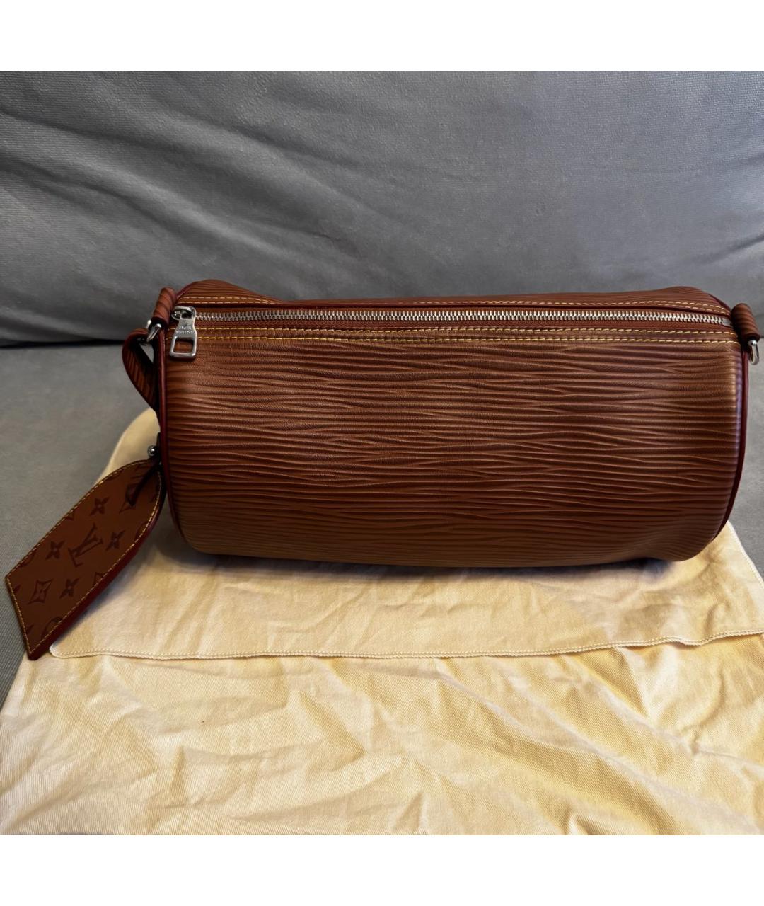 LOUIS VUITTON Коричневая кожаная сумка через плечо, фото 2