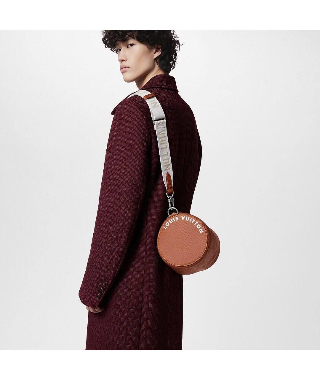 LOUIS VUITTON Коричневая кожаная сумка через плечо, фото 7