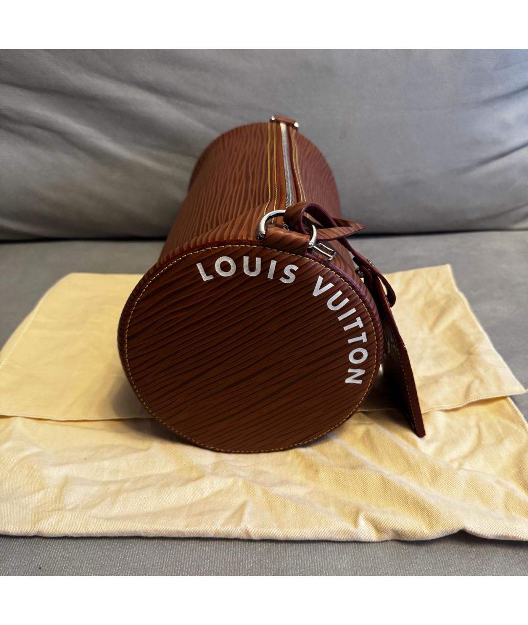 LOUIS VUITTON Коричневая кожаная сумка через плечо, фото 3