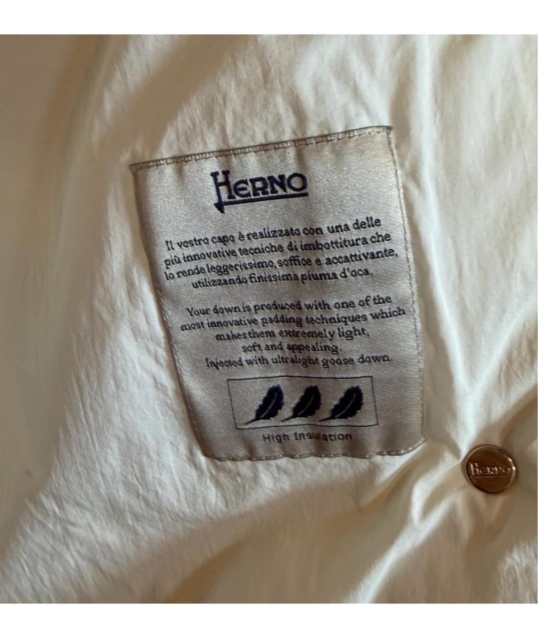 HERNO Белый полиэстеровый пуховик, фото 4
