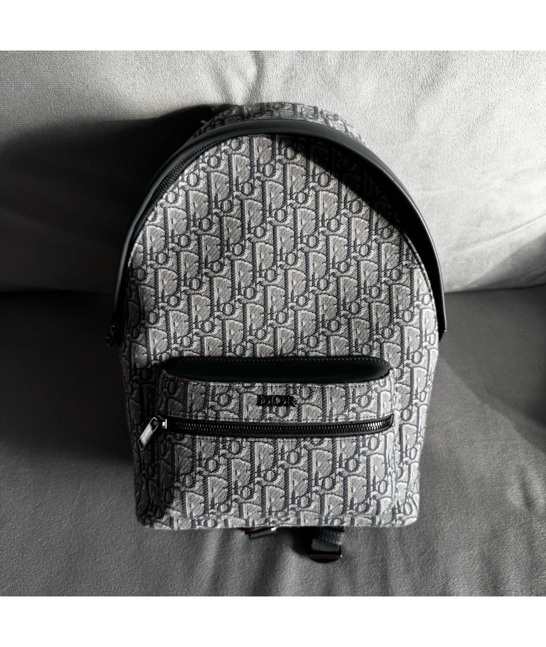 CHRISTIAN DIOR Серый жаккардовый рюкзак, фото 3