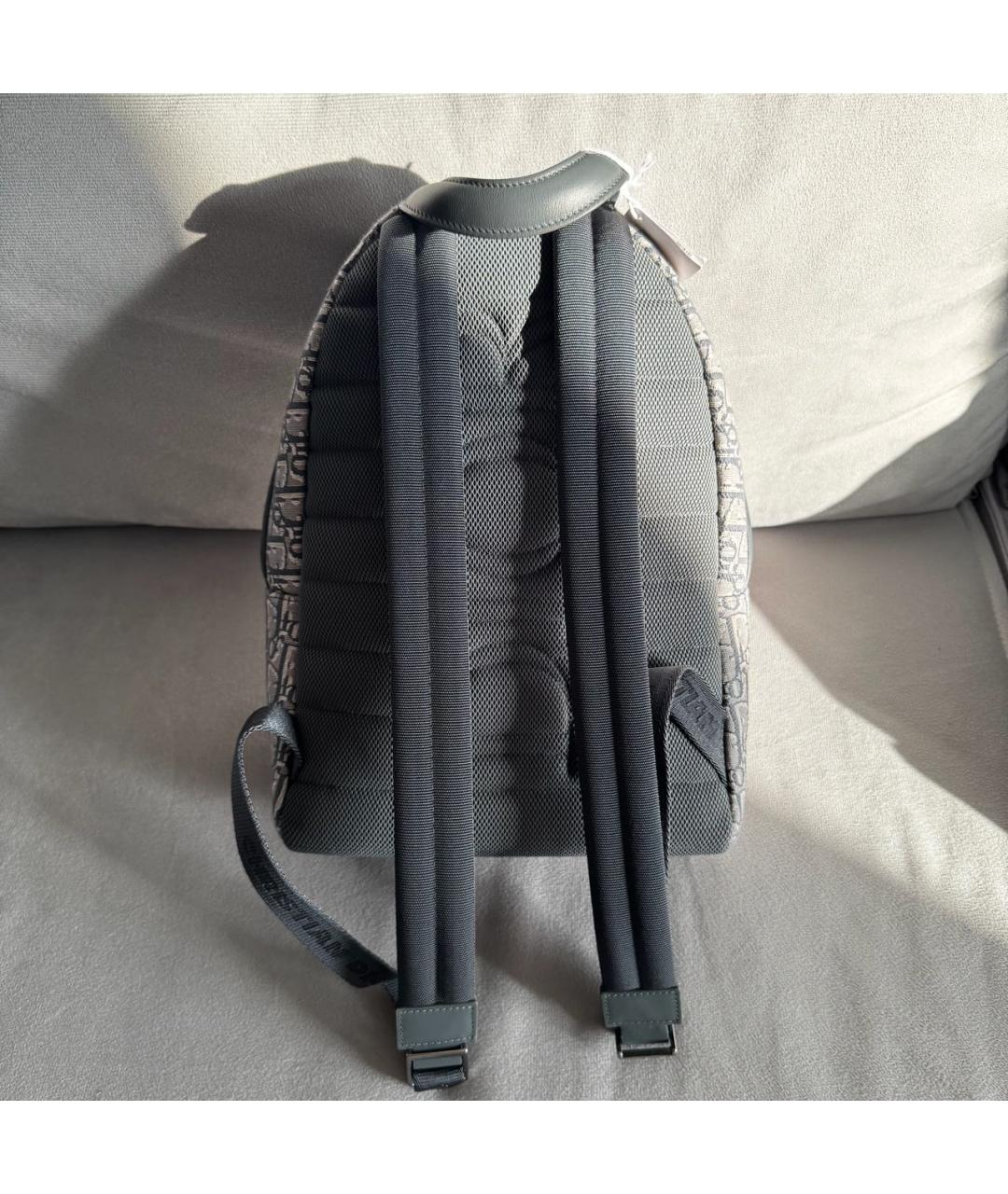 CHRISTIAN DIOR Серый жаккардовый рюкзак, фото 4