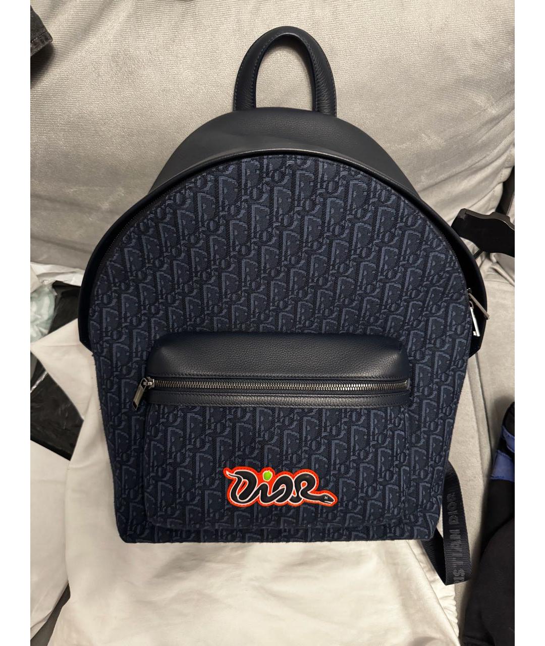 CHRISTIAN DIOR Синий жаккардовый рюкзак, фото 3