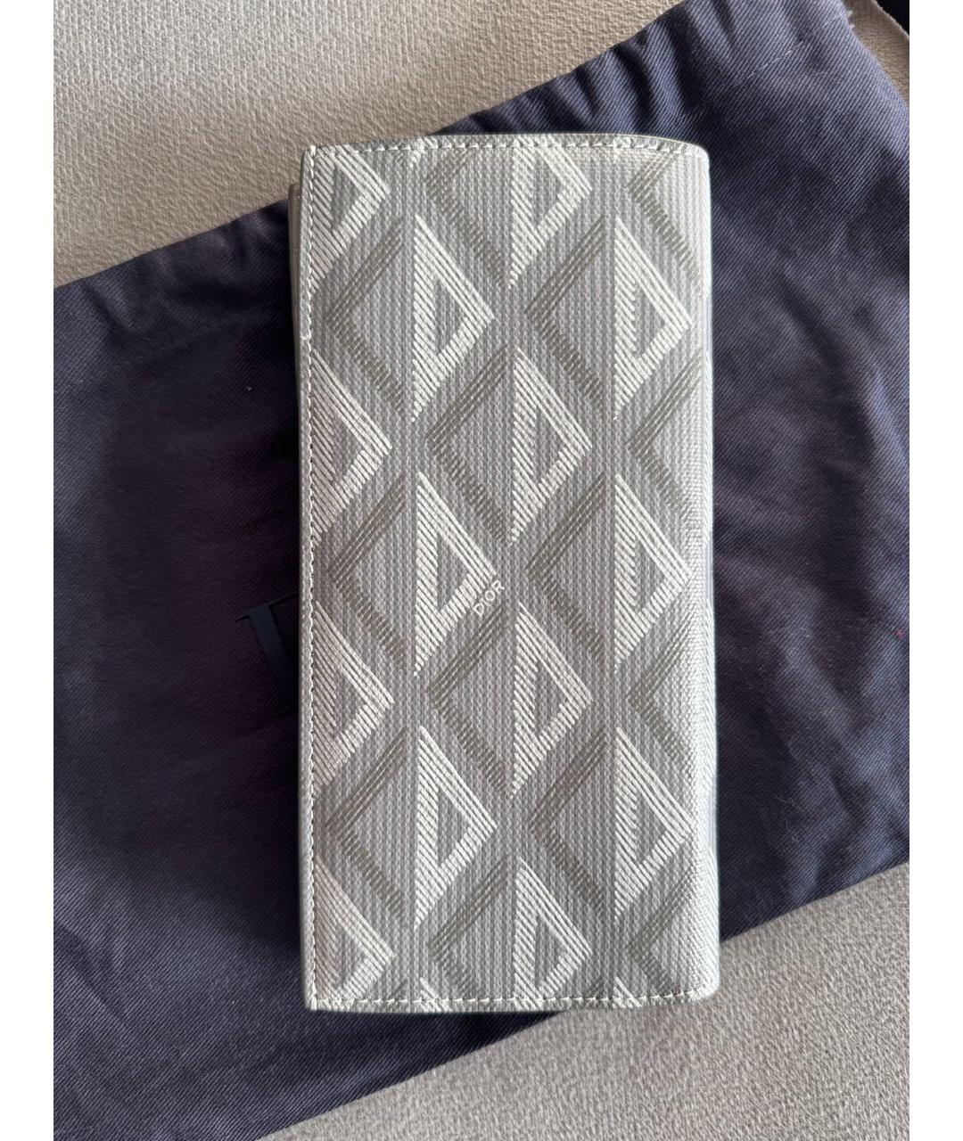 CHRISTIAN DIOR Серый кожаный кошелек, фото 4