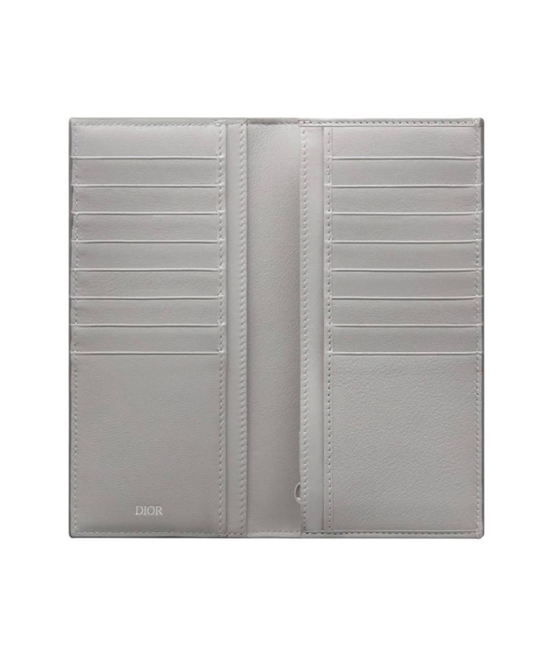CHRISTIAN DIOR Серый кожаный кошелек, фото 2