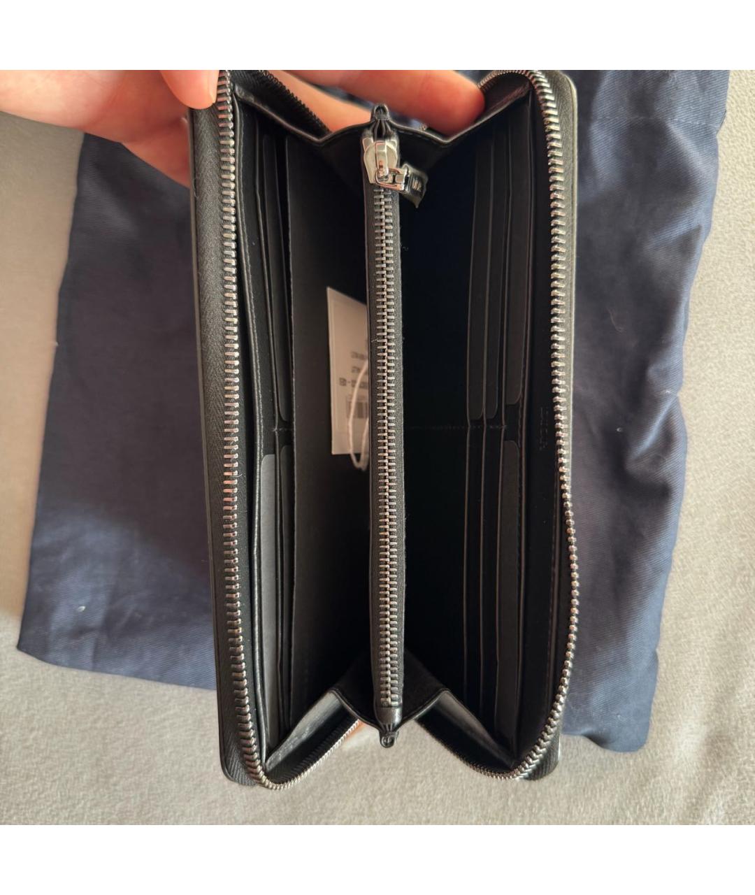 CHRISTIAN DIOR Черный кожаный кошелек, фото 5
