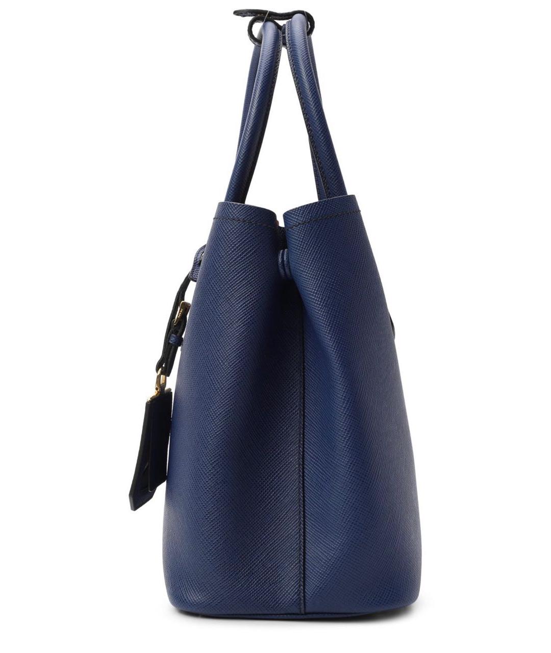 PRADA Синяя кожаная сумка с короткими ручками, фото 3