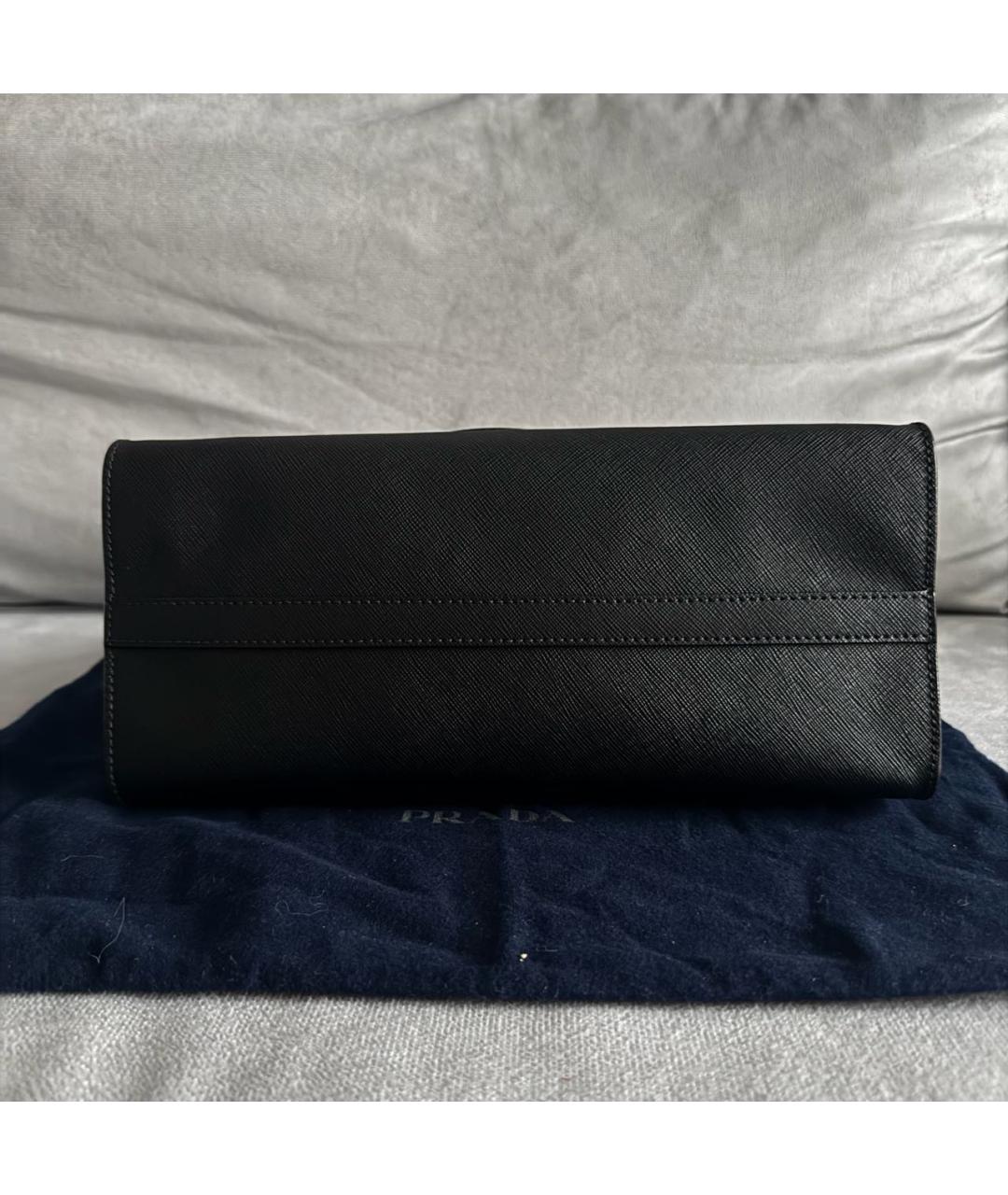 PRADA Черная кожаная сумка с короткими ручками, фото 6