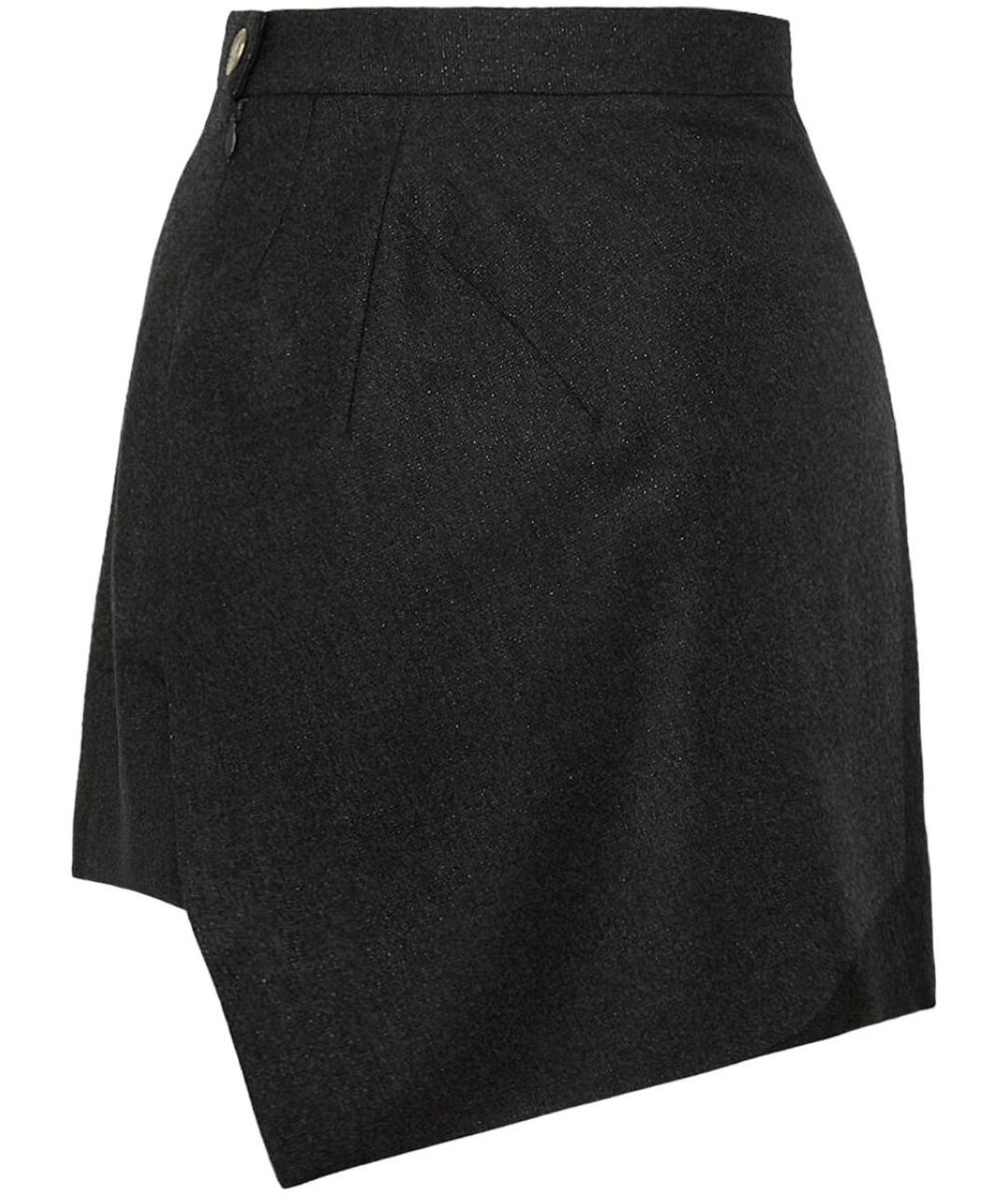 VIVIENNE WESTWOOD Черная хлопковая юбка мини, фото 2