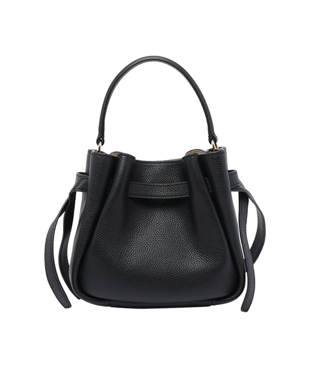 TORY BURCH Черная кожаная сумка с короткими ручками, фото 2