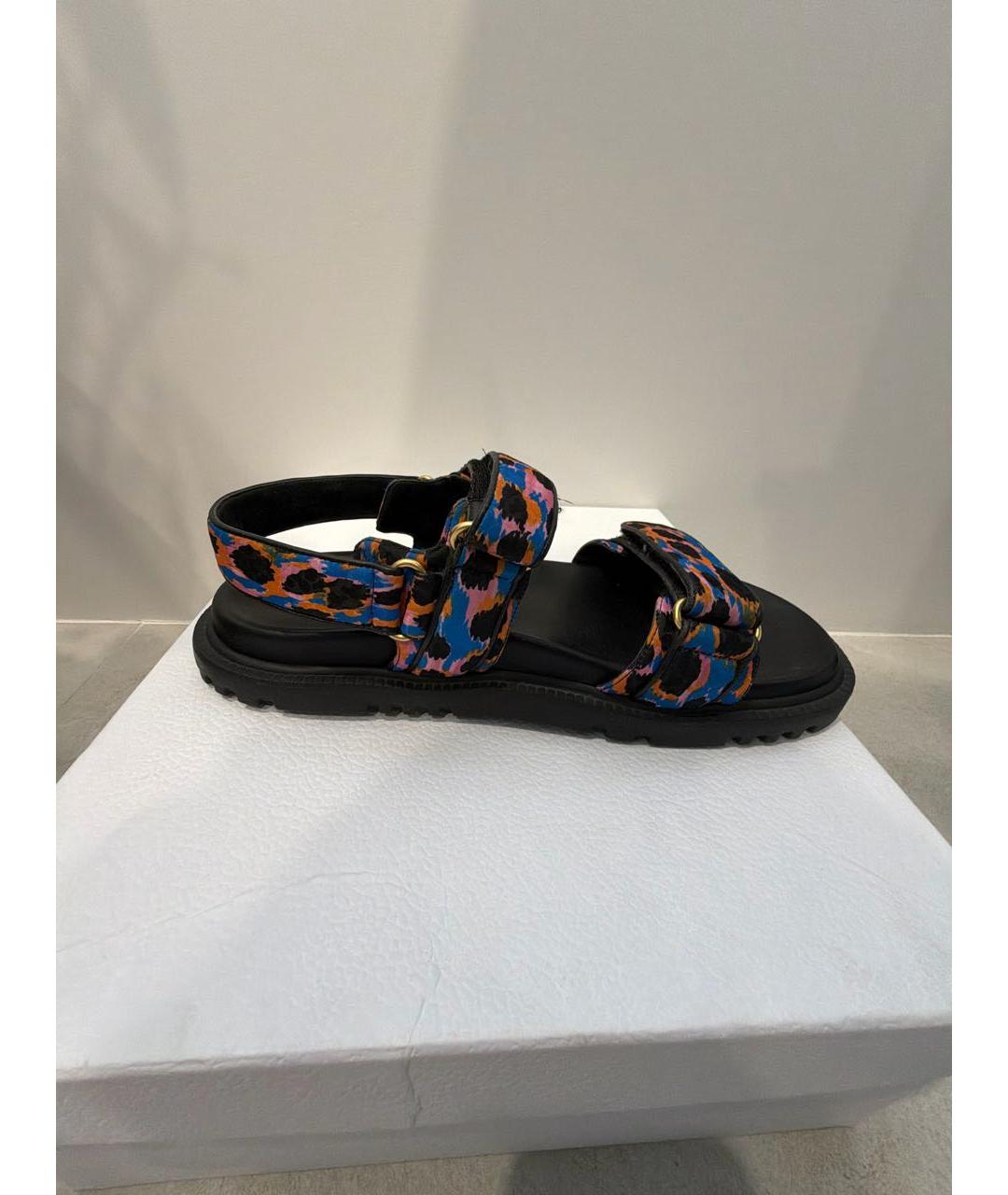CHRISTIAN DIOR Мульти текстильные сандалии, фото 9
