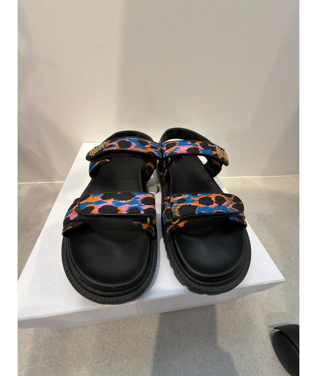 CHRISTIAN DIOR Мульти текстильные сандалии, фото 2