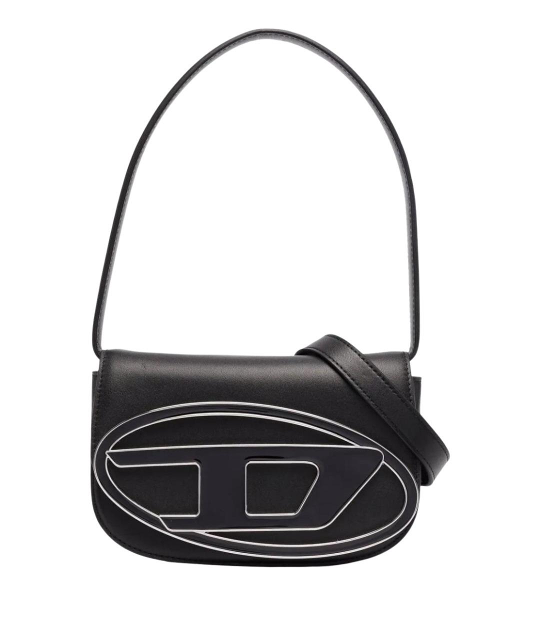 DIESEL Черная кожаная сумка через плечо, фото 1
