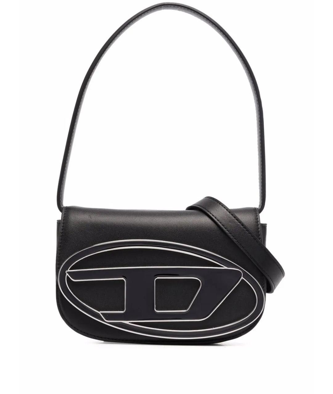 DIESEL Черная кожаная сумка через плечо, фото 6