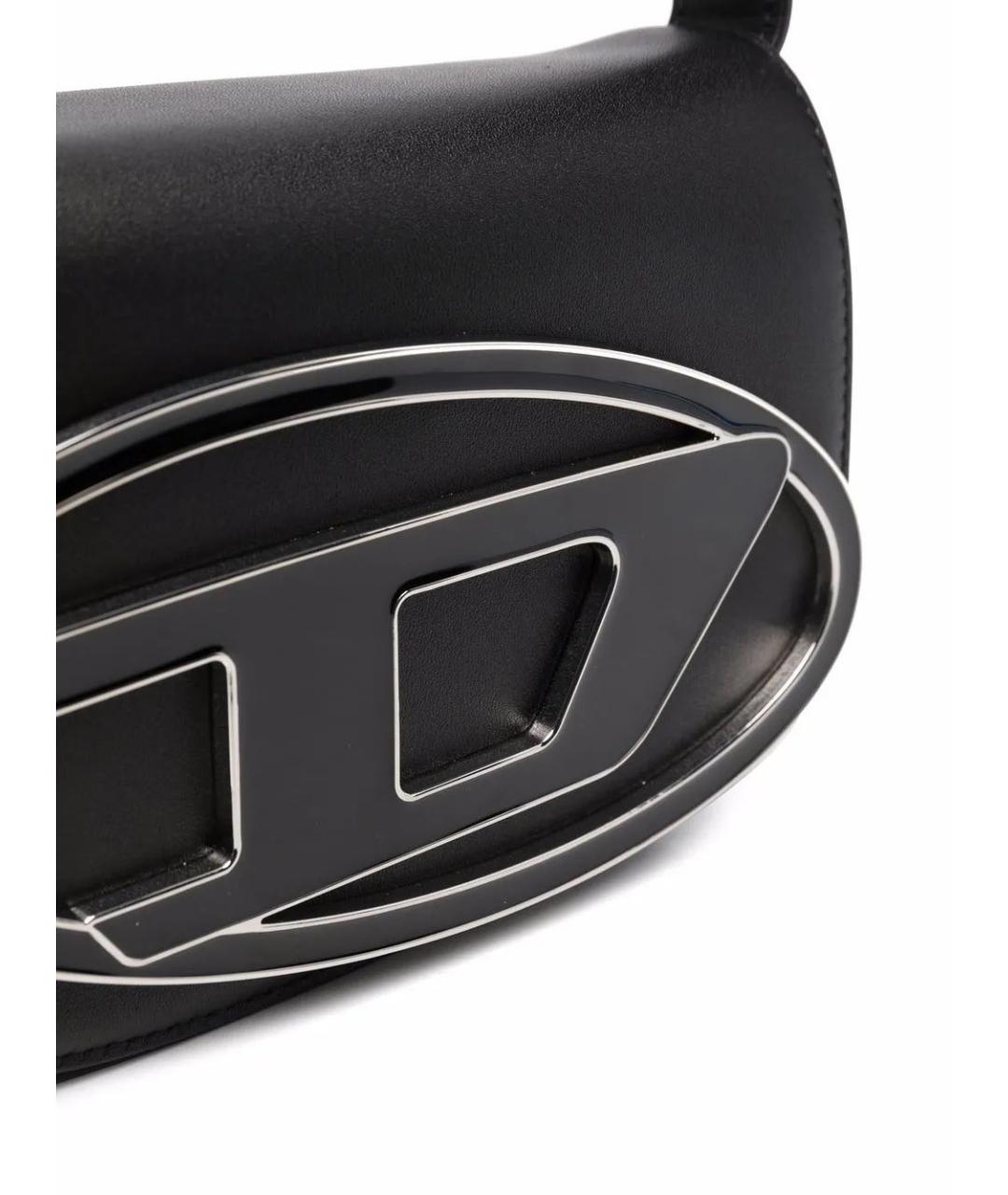DIESEL Черная кожаная сумка через плечо, фото 4