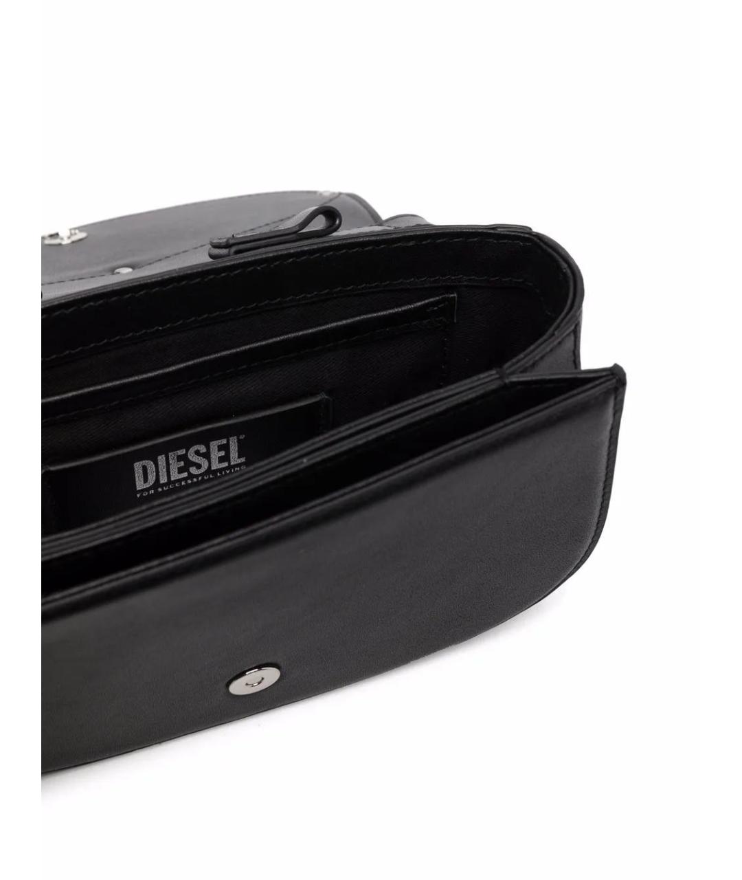 DIESEL Черная кожаная сумка через плечо, фото 5