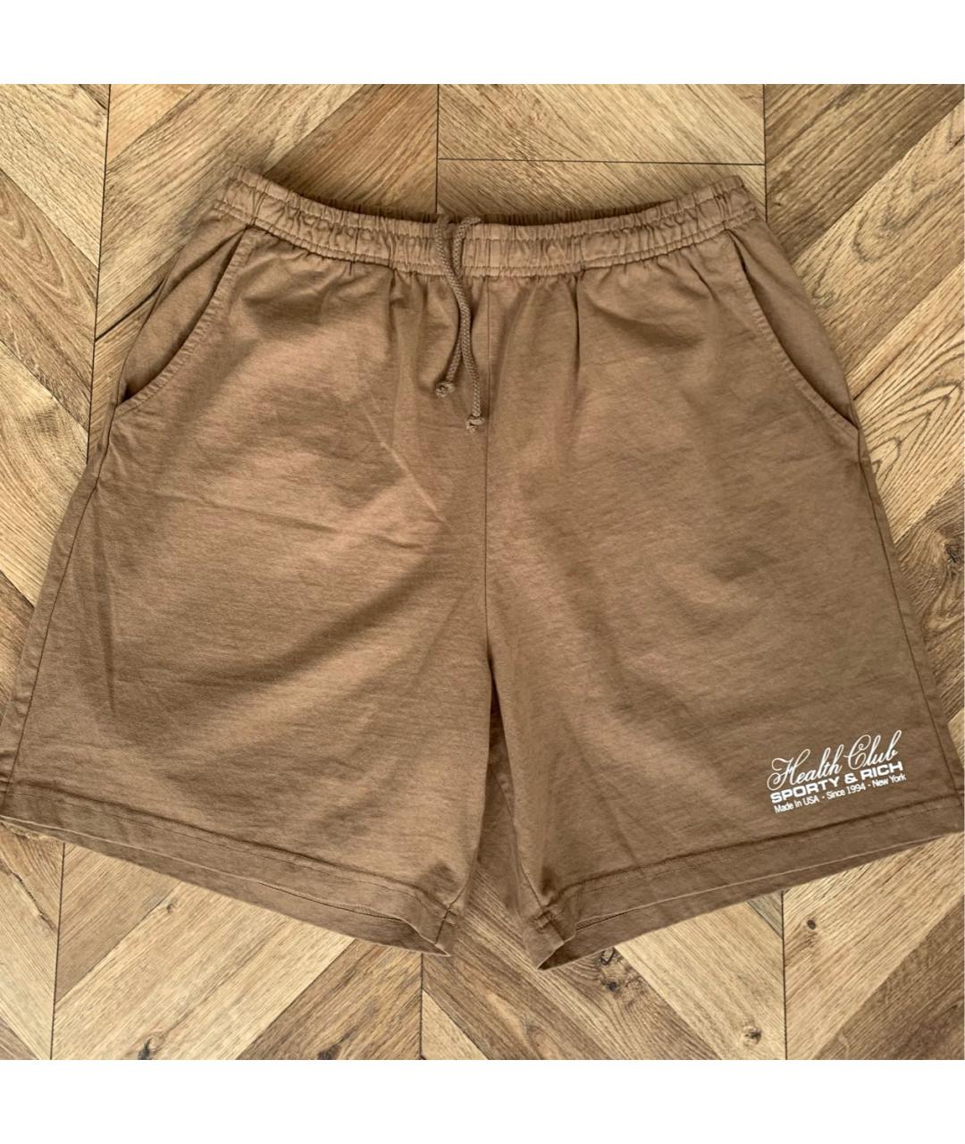 SPORTY AND RICH Коричневые хлопковые шорты, фото 3