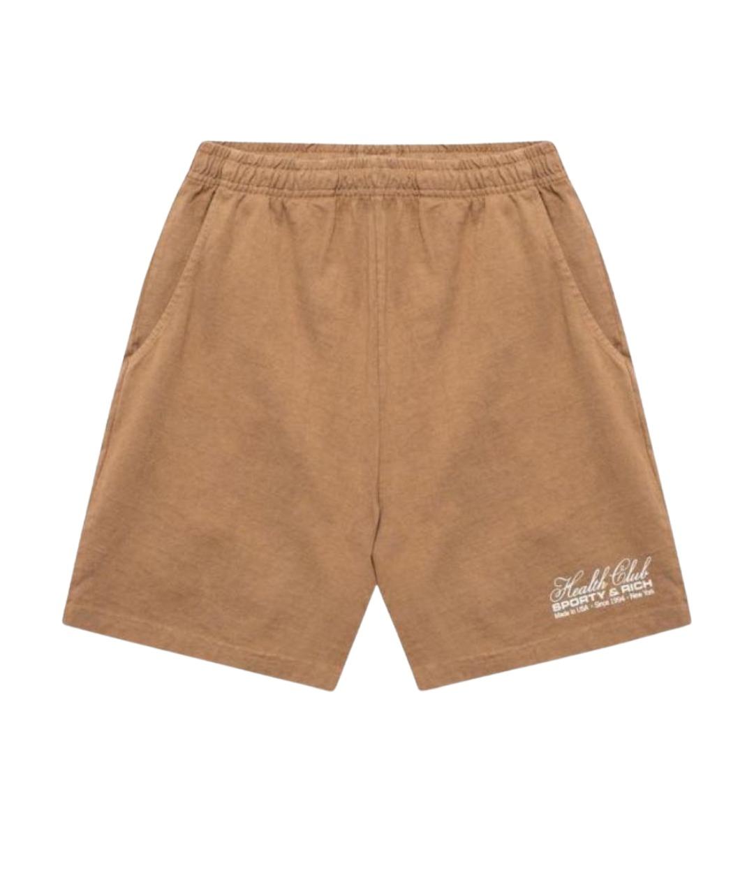 SPORTY AND RICH Коричневые хлопковые шорты, фото 1