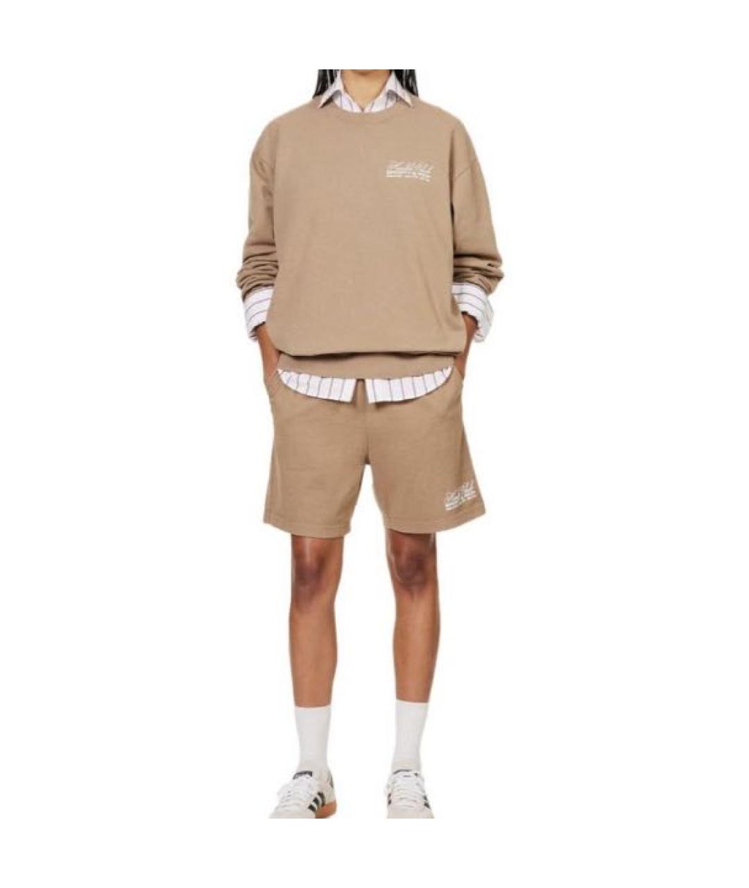 SPORTY AND RICH Коричневые хлопковые шорты, фото 8