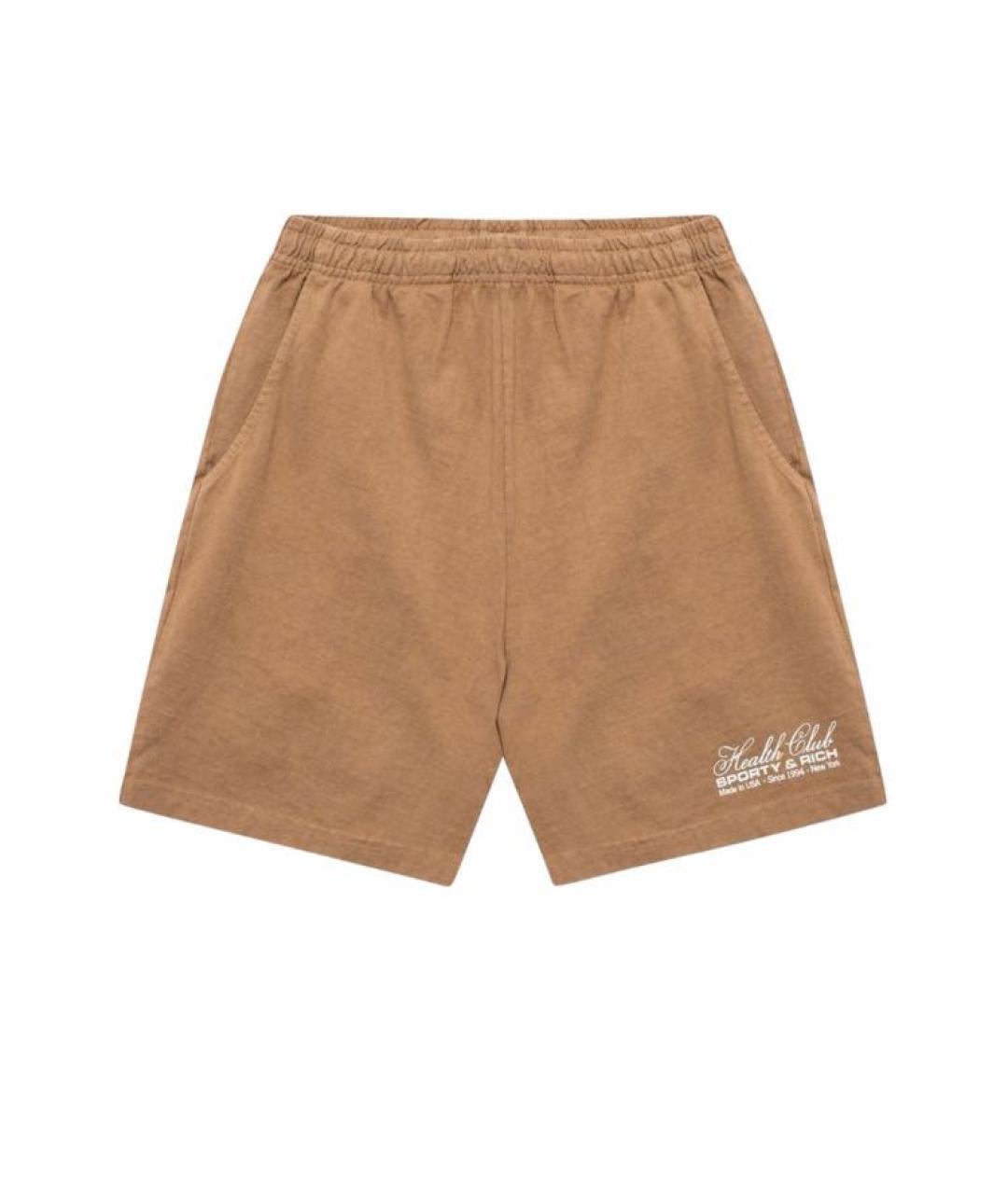 SPORTY AND RICH Коричневые хлопковые шорты, фото 9