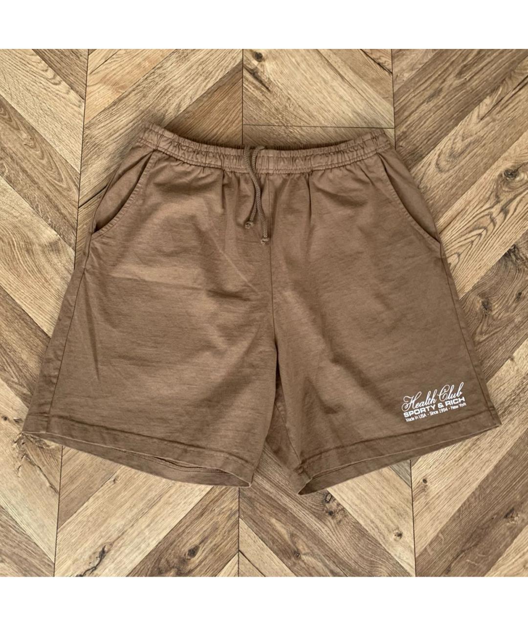 SPORTY AND RICH Коричневые хлопковые шорты, фото 2