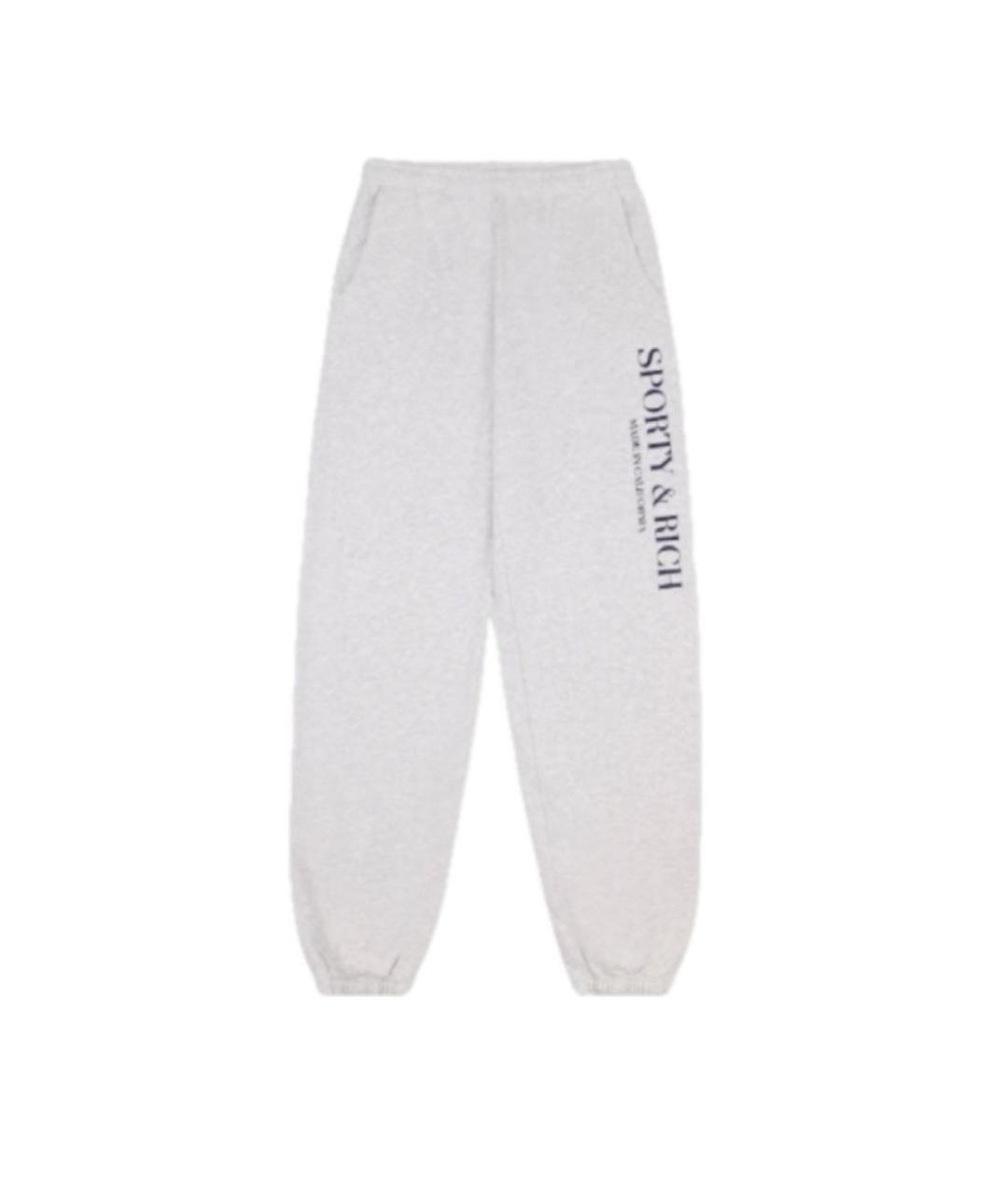 SPORTY AND RICH Серые хлопковые повседневные брюки, фото 1