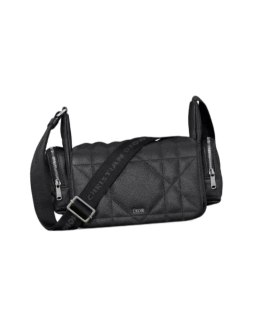 CHRISTIAN DIOR Черная кожаная сумка через плечо, фото 2