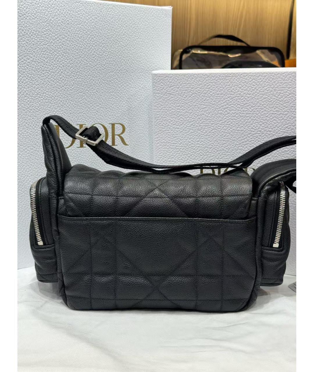 CHRISTIAN DIOR Черная кожаная сумка через плечо, фото 3