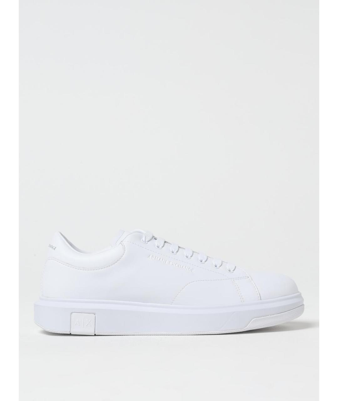 ARMANI EXCHANGE Белые кожаные низкие кроссовки / кеды, фото 5