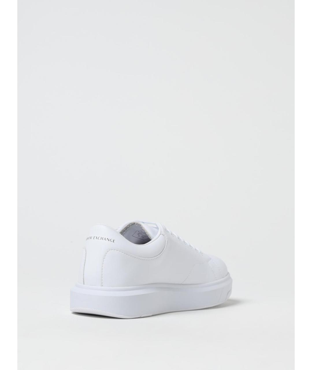 ARMANI EXCHANGE Белые кожаные низкие кроссовки / кеды, фото 3