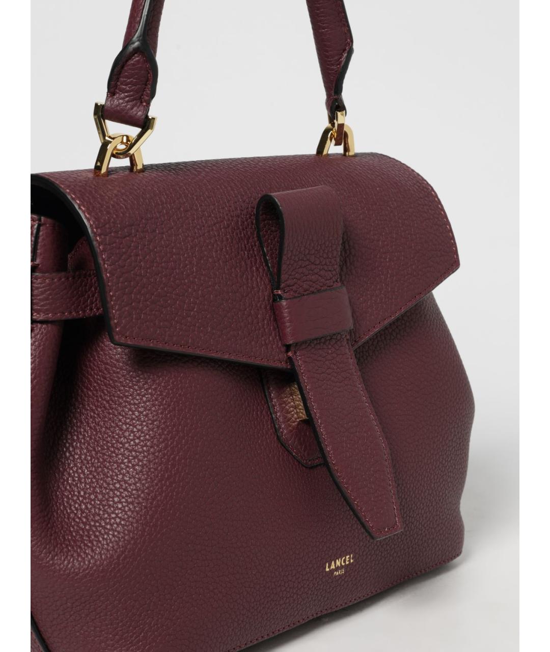LANCEL Бордовая кожаная сумка тоут, фото 3