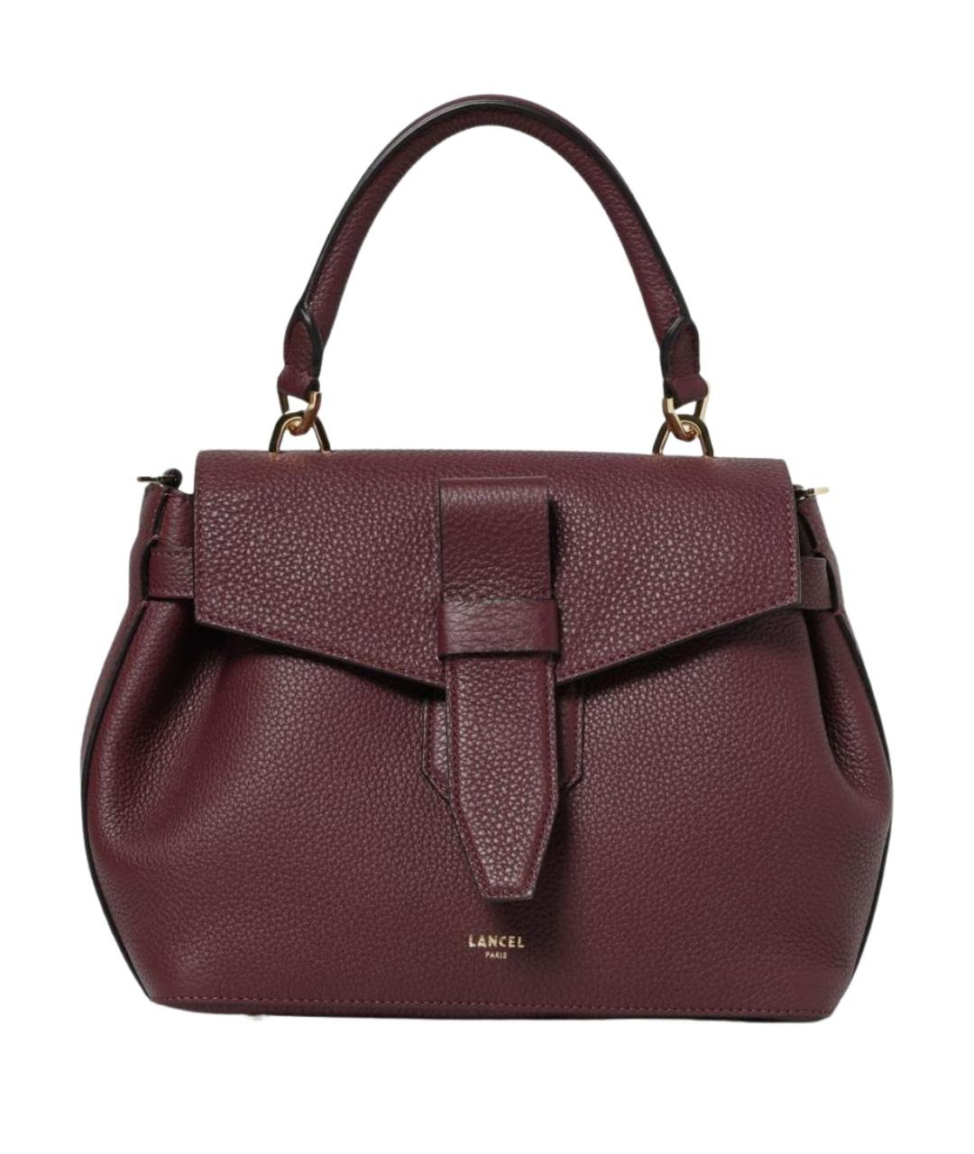 LANCEL Бордовая кожаная сумка тоут, фото 1