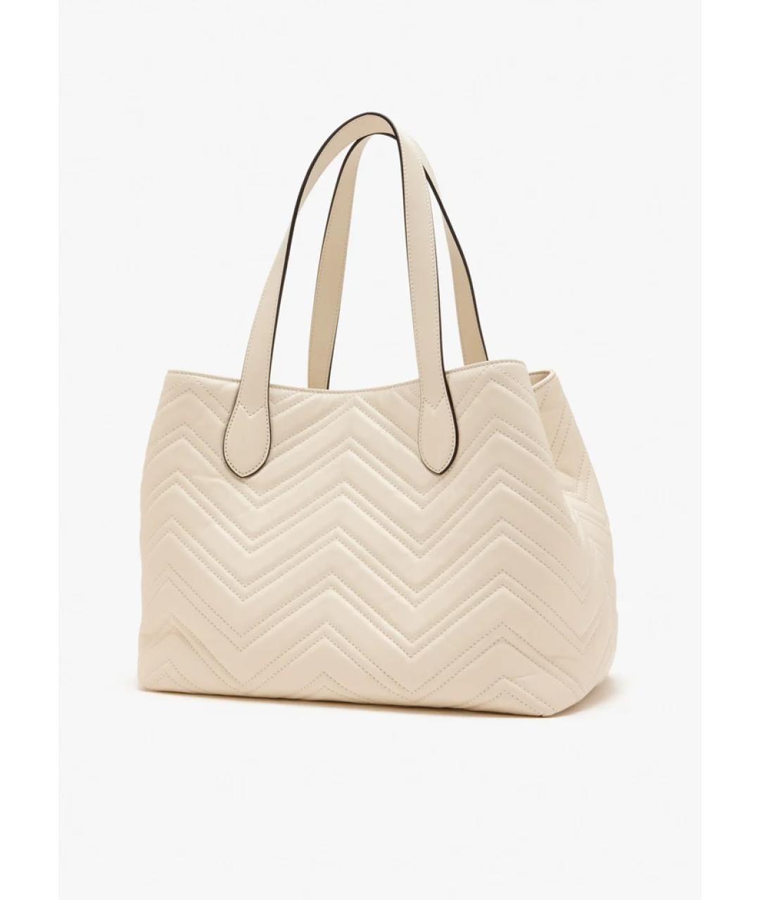 GUCCI Белая кожаная сумка тоут, фото 4