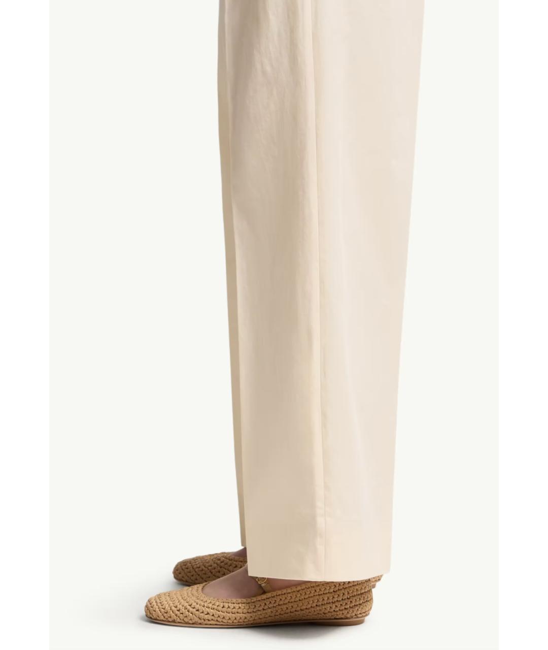 MONCLER Бежевые хлопковые прямые брюки, фото 3