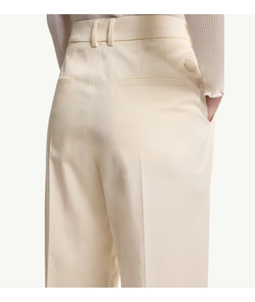 MONCLER Бежевые хлопковые прямые брюки, фото 6