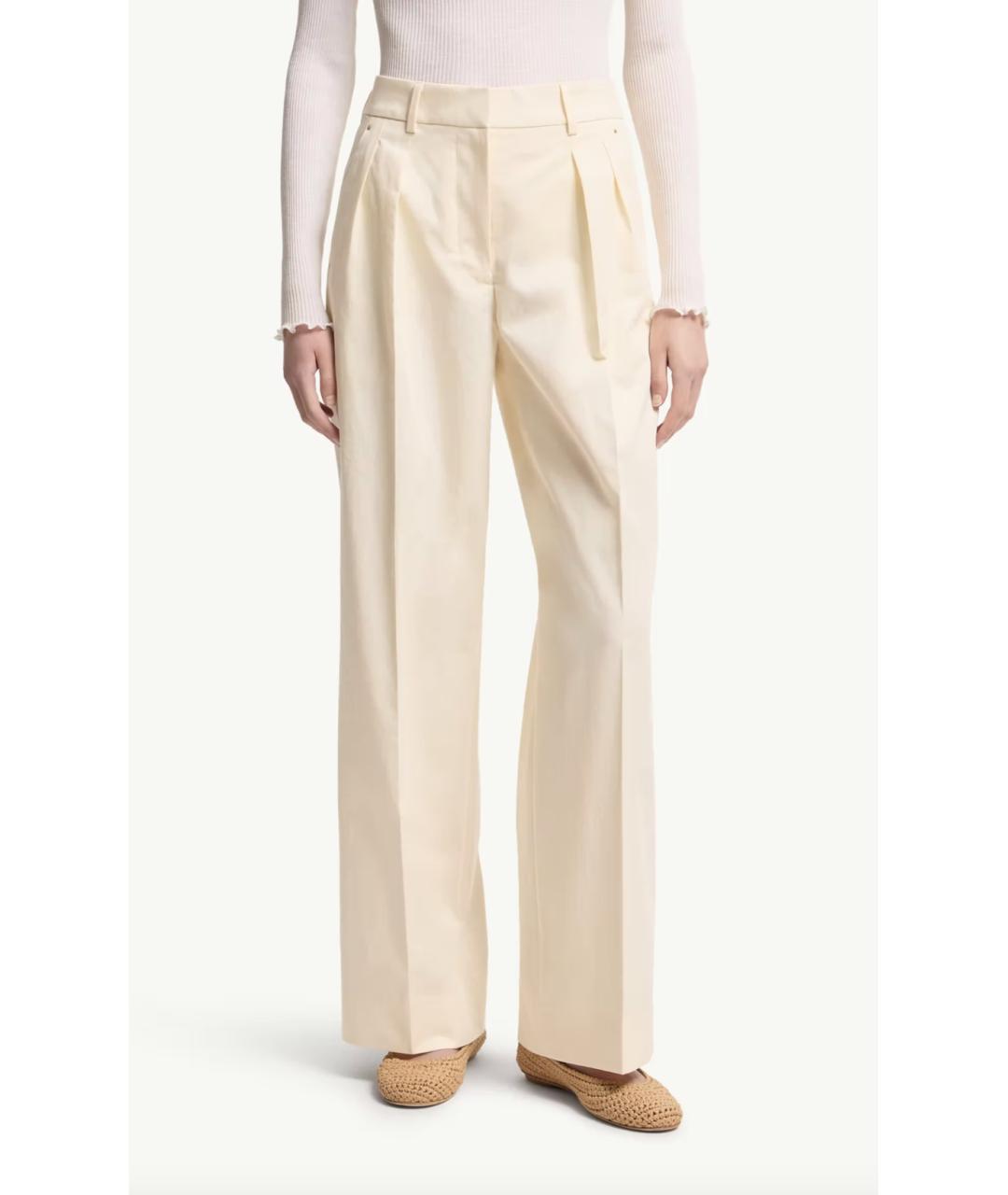 MONCLER Бежевые хлопковые прямые брюки, фото 4