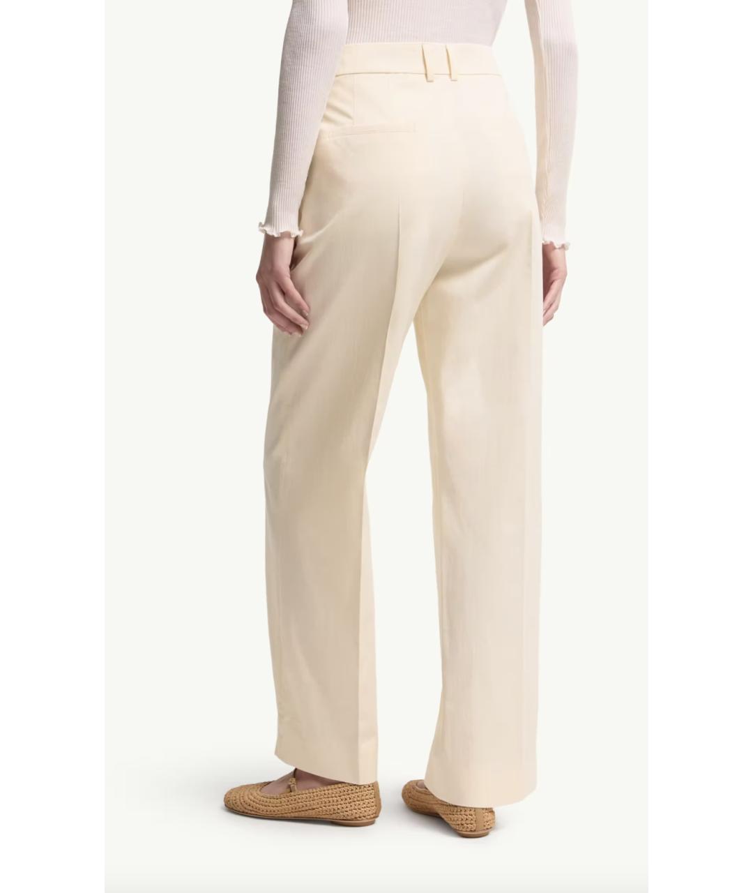 MONCLER Бежевые хлопковые прямые брюки, фото 5