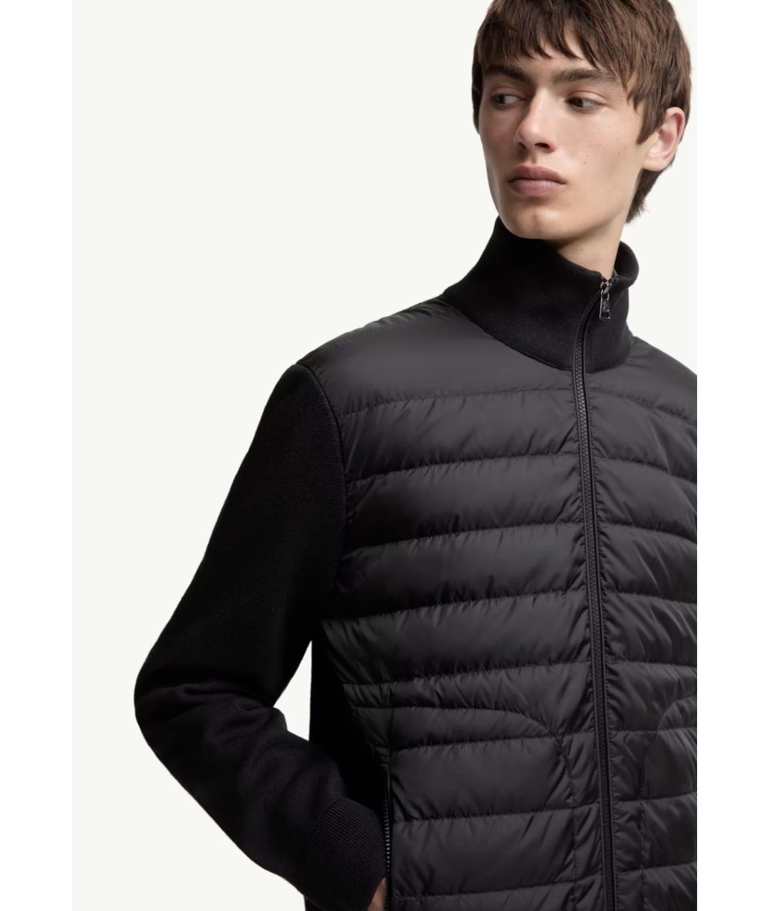 MONCLER Черный полиамидовый кардиган, фото 6