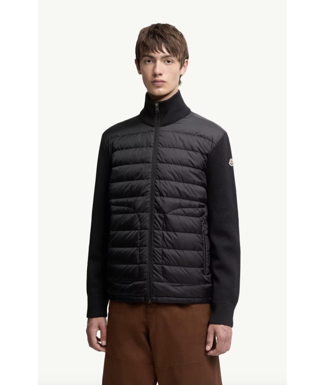 MONCLER Черный полиамидовый кардиган, фото 4