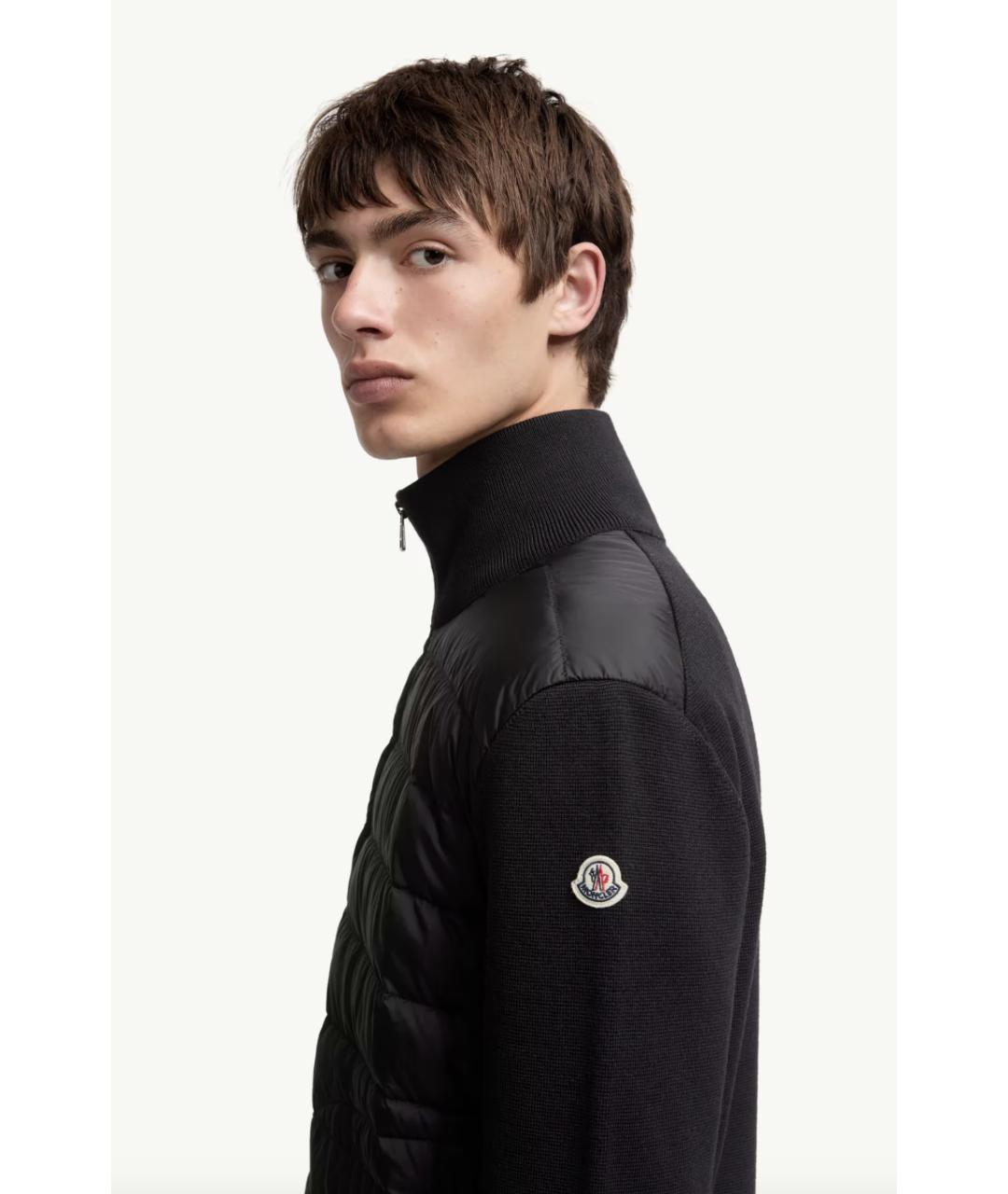 MONCLER Черный полиамидовый кардиган, фото 3